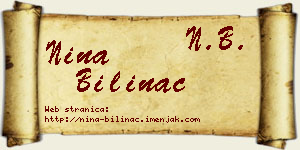Nina Bilinac vizit kartica